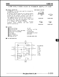 NJM2149M datasheet: Low voltage audio power amplifier NJM2149M