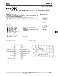 NJM2179M datasheet: SRS 3D surround audio processor NJM2179M