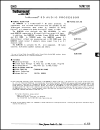 NJM2180L datasheet: 3D audio processor NJM2180L