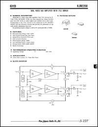 NJM2268D datasheet: Dual video 6dB amplifier NJM2268D