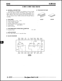 NJM2503D datasheet: 3-input/2-input video switch NJM2503D