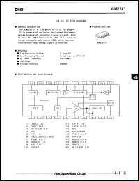 NJM2537V datasheet: FM IF IC for pagers NJM2537V