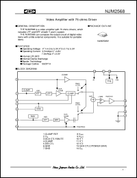 NJM2568V datasheet: Video amplifier with 75 ohms driver NJM2568V