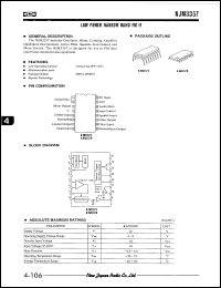 NJM3357M datasheet: Low power narrow band FM IF NJM3357M