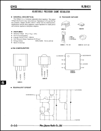 NJM431M datasheet: Adjustable precision shunt regulator NJM431M