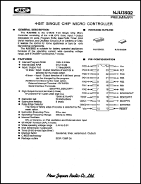 NJU3502L datasheet: 4-bit single chip micro controller NJU3502L