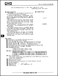 NJU6404BC datasheet: 24-character 2-line dot matrix LCD controller driver NJU6404BC