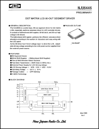 NJU6446F datasheet: Dot matrix LCD 80-out segment driver NJU6446F