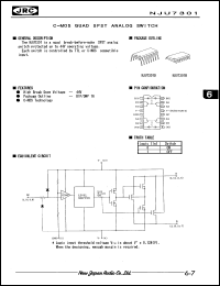 NJU7301D datasheet: C-MOS quad SPST analog switch NJU7301D