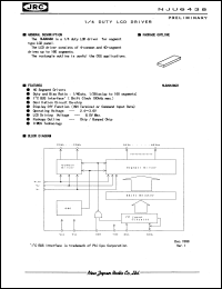 NJU6438CH datasheet: 1/4 duty LCD driver NJU6438CH