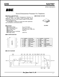 NJU7087 datasheet: Sound enhancement processor for telephone NJU7087