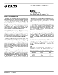 Z86127 datasheet: Low-cost digital television controller. 8 Kbytes of ROM, 236 bytes of RAM Z86127