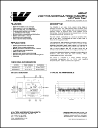 WM2608IDT datasheet: Octal 10-bit, serial input, voltage output DAC with power down, dual 2.7V to 5.5V WM2608IDT