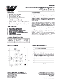 WM2637CD datasheet: Dual 10-bit serial input, voltage output DAC with internel reference, single supply 2.7V to 5.5V WM2637CD