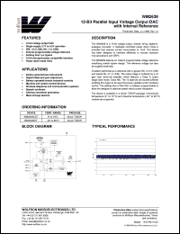 WM2639IDT datasheet: 12-bit parallel input, voltage output DAC with internal reference, single supply 2.7V to 5.5V WM2639IDT