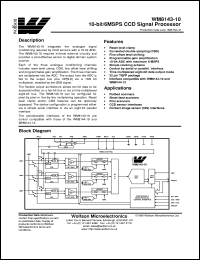 WM8143-10CFT/V datasheet: 10-bit 6MSPS CCD signal processor WM8143-10CFT/V