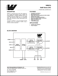 WM8725ED datasheet: 99dB stereo DAC WM8725ED