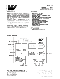 XWM8733ED datasheet: 102dB stereo DAC XWM8733ED