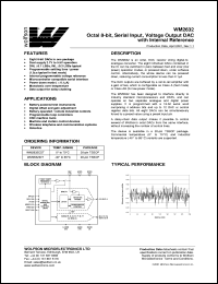 WM2632CDT datasheet: Octal 8-bit serial input, voltage output DAC with internal reference WM2632CDT