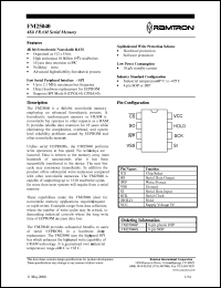 FM25040-P datasheet: 4Kb FRAM serial memory. FM25040-P