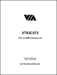 VT83C572 datasheet: PCI to USB controller VT83C572