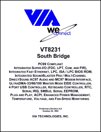 VT8231 datasheet: South bridge VT8231