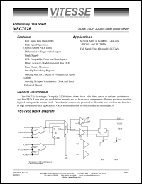 VSC7928X datasheet: SONET/SDH 3.2Gb/s laser diode driver VSC7928X