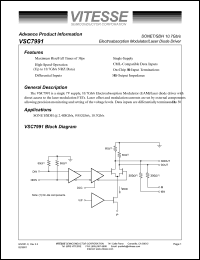 VSC7991X datasheet: SONET/SDH 10.7Gb/s electroabsorption modulator/laser diode driver VSC7991X