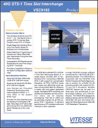 VSC9182 datasheet: 40G STS-1 time slot interchange VSC9182