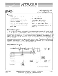 VSC7123QU datasheet: 10-bit transceiver for fibre channel and Gigabit ethernet. 3.3V power supply voltage VSC7123QU