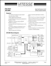 VSC880TY datasheet: High performance 16x16 serial crosspoint switch. Dual 3.3V/2.5V or 3.3V/2.0V power supply VSC880TY