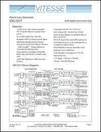VSC7217UC datasheet: Milti-gigabit interconnect chip. 3.3V supply, 3.0V typ., 3.3V max VSC7217UC