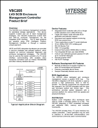 VSC205 datasheet: LVD SCSI enclosure management controller VSC205