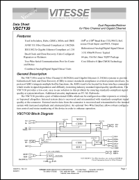 VSC7130RC datasheet: Dual repeater/retimer  for fibre channel and gigabit ethermet. 3.3V, 850mW VSC7130RC