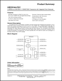 VSC8144-FECQQ datasheet: 2.488 Gb/s to 2.667 Gb/s 4:1 SONET/SDH transceiver with integrated clock generator VSC8144-FECQQ