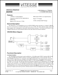 VSC8164QR datasheet: 2.488 Gb/s to 2.7 Gb/s 1:16 SONET/SDH Demux VSC8164QR