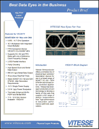 VSC8171 datasheet: SONET/SDH 16:1 Mux with CMU. 5.2V power supply, 2.6W power dissipation VSC8171