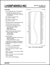 LH28F400SUT-NC60 datasheet: 4M (512K x 8, 256K x 16) Flash Memory LH28F400SUT-NC60