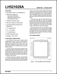 LH521028AU-25 datasheet: CMOS 64K x 18 static RAM LH521028AU-25