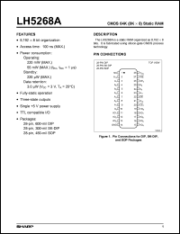 LH5268AN-10LL datasheet: CMOS 32K x 8 static RAM LH5268AN-10LL