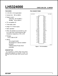 LH532400D datasheet: CMOS 24M(3M x 8) Mask-Programmable ROM LH532400D