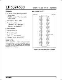 LH5324500N datasheet: CMOS 24M(3M x 8/1,5M X 16) Mask-Programmable ROM LH5324500N