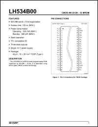 LH534B00T datasheet: CMOS 4M(512K X 8) Mask-Programmable ROM LH534B00T