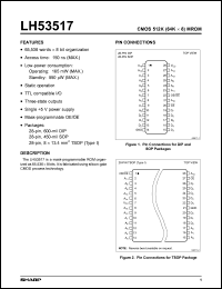 LH53517T datasheet: CMOS 512K(64K X 8) Mask-Programmable ROM LH53517T