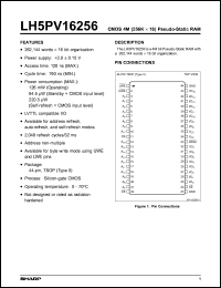 LH5PV16256S-12 datasheet: CMOS 4M(256K x 16) pseudo-static RAM LH5PV16256S-12