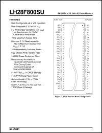 LH28F800SUT-70 datasheet: 8M(512K x 16, 1M x 8) Flash Memory LH28F800SUT-70