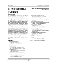 LH28F800SGN-L70 datasheet: 8M-bit(512KB x 16)smart voltage  Flash Memory LH28F800SGN-L70