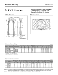 GL1PR211 datasheet: 2mm, forming type, colored diffusion, compact LED lamp for backlight/indicator GL1PR211