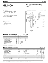 GL4800 datasheet: Thin type infrared emitting diode GL4800