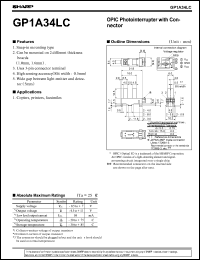 GP1A34LC datasheet:  OPIC photointerrupter with connector GP1A34LC